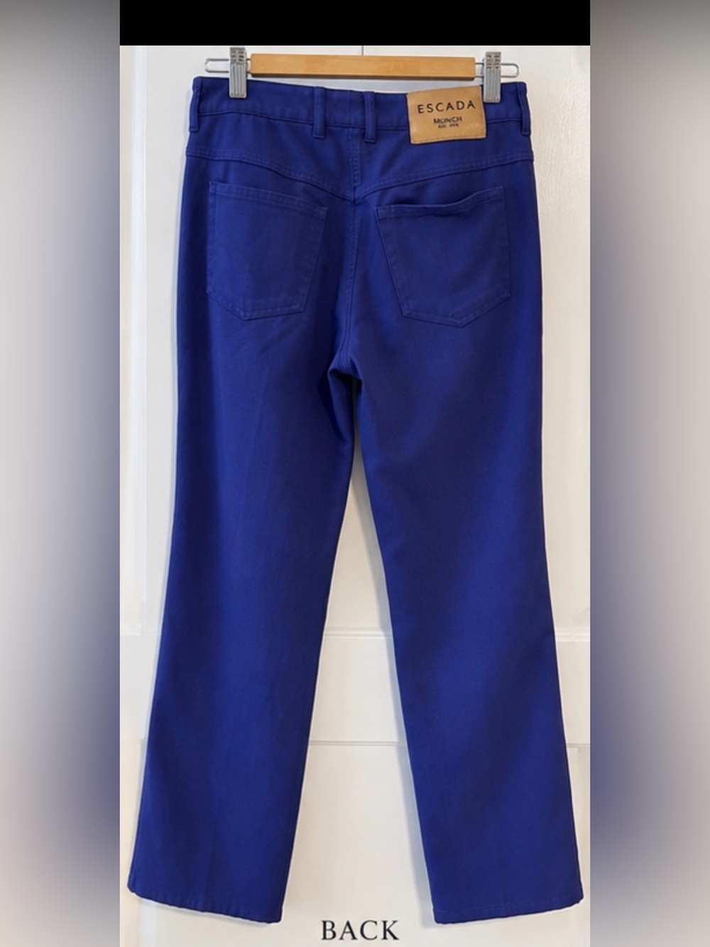 Escada Tessan Bluebell Blue Straight Flare Pants Jeans EU 38 - Picture 2 of 5